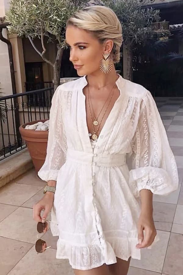 Moda Vestidos Hippie Chic Blancos Bohemio Largo Vestido Blanco Hippies